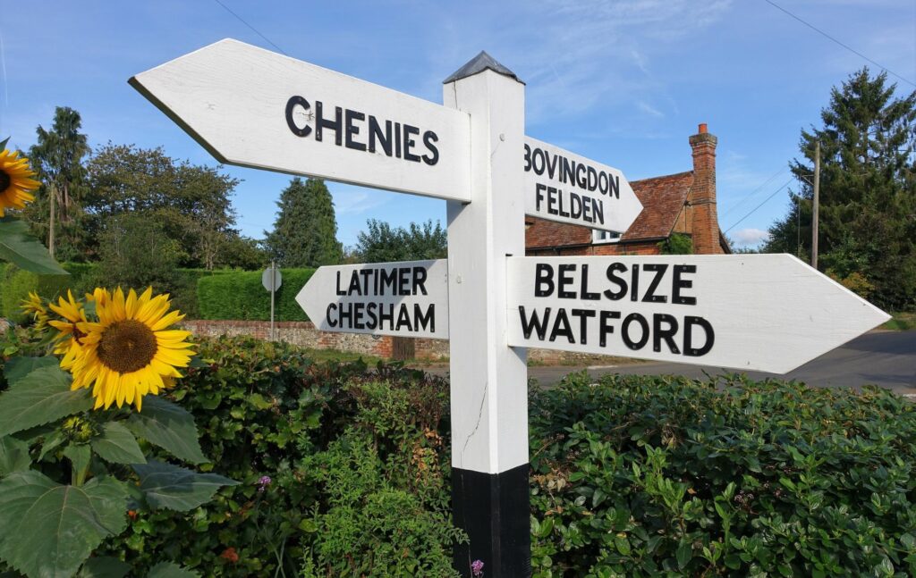 Bovingdon road sign from Flaunden